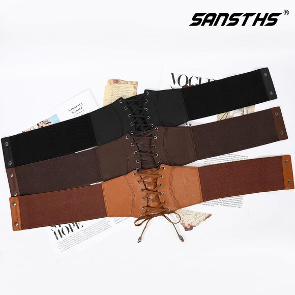 Corset Belt For Women, Vintage Lace-up Waspie Elastic Cincher Waist Dresses💫 - Picture 7 of 7